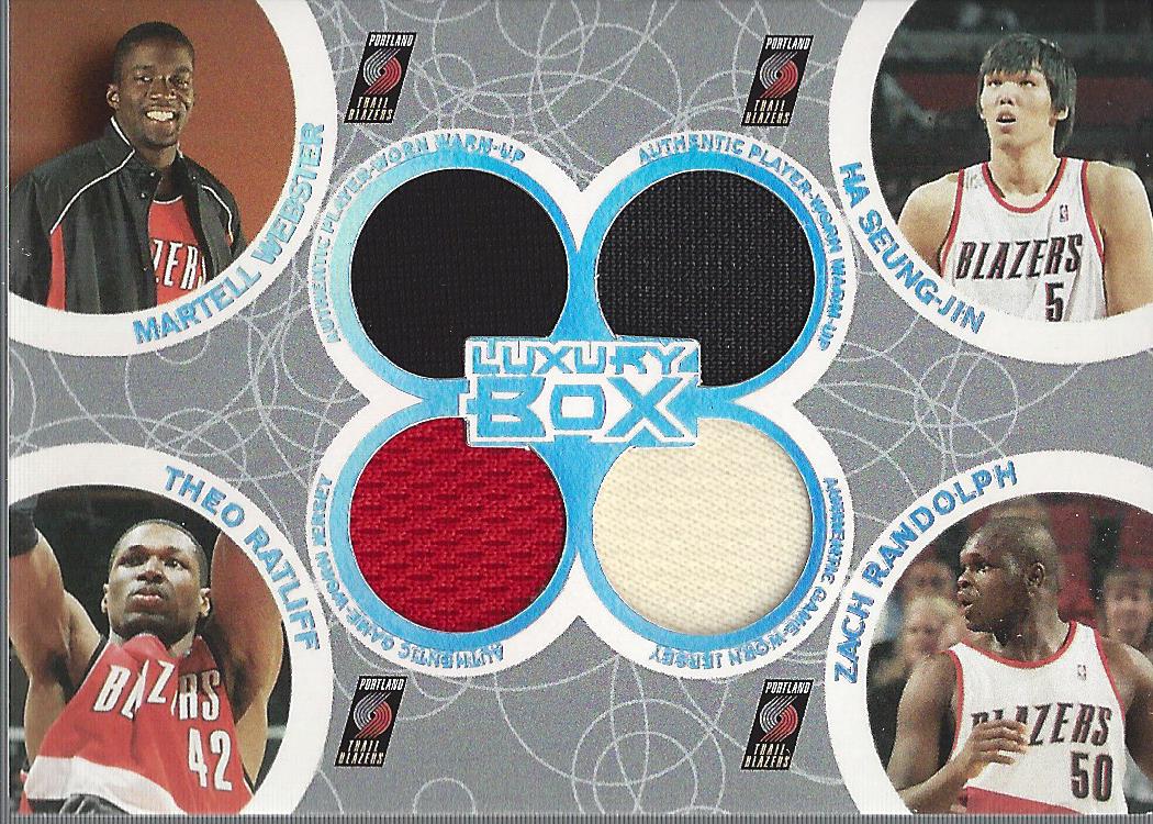 2005-06 Topps Luxury Box Box Out Quad Relics #22 Martell Webster/Ha Seung-Jin/Theo Ratliff/Zach Randolph