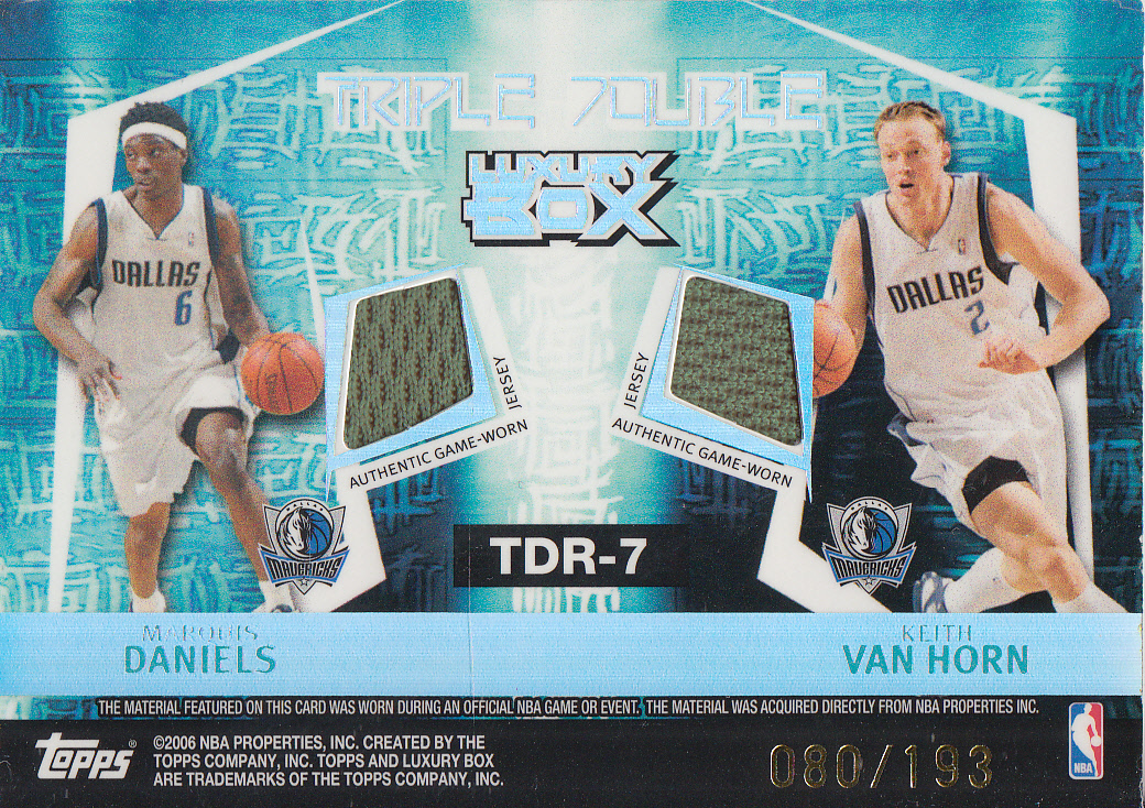2005-06 Topps Luxury Box Triple Double 5 Relics #7 Dirk Nowitzki/Josh Howard/Jason Terry/Marquis Daniels/Keith Van Horn back image