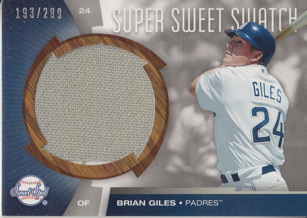 2006 Sweet Spot Super Sweet Swatch #SWBG Brian Giles Jsy/299