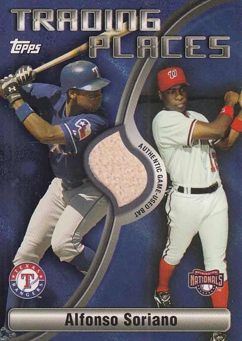 2006 Topps Trading Places Relics #AS Alfonso Soriano Bat A