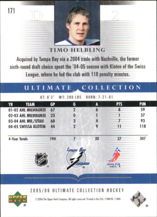 2005-06 Ultimate Collection #171 Timo Helbling RC back image