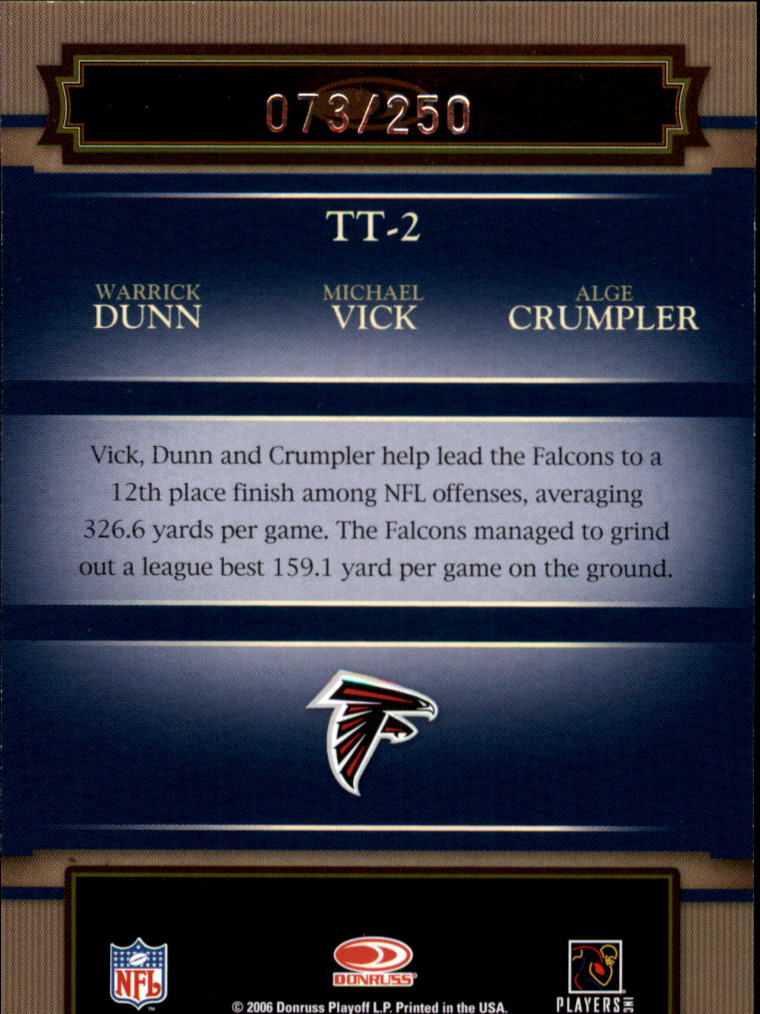 2006 Donruss Classics Timeless Triples Silver #2 Dunn/Vick/Crumpler