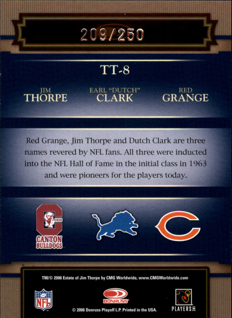 2006 Donruss Classics Timeless Triples Silver #8 Thorpe/Clark/Grange