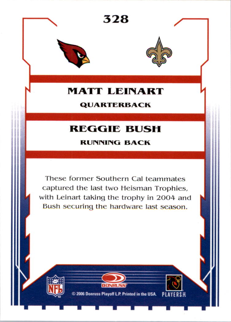 2006 Select #328 Matt Leinart/Reggie Bush back image