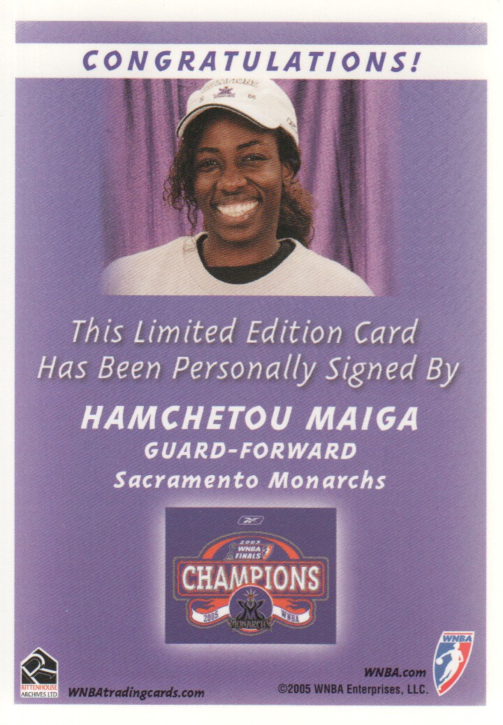 2006 WNBA Autographs #19 Hamchetou Maiga back image