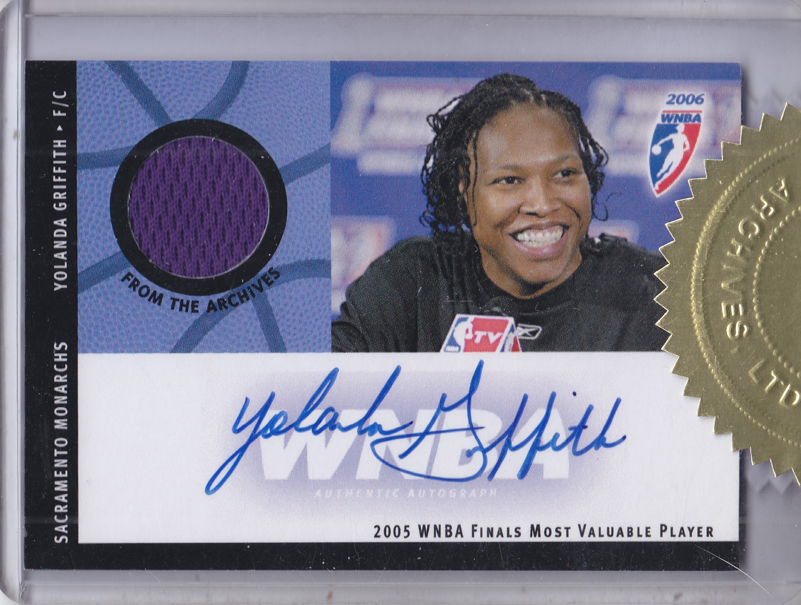 2006 WNBA Toppers #AR3 Yolanda Griffith JSY AU/333