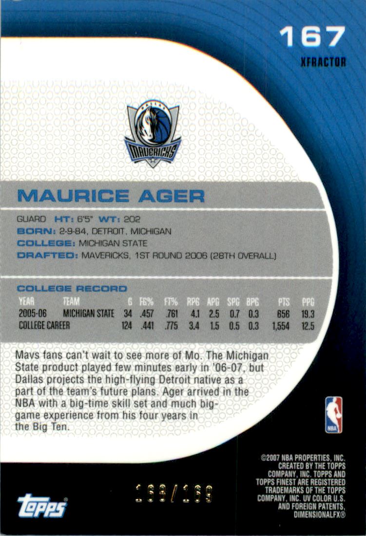 2005-06 Finest X-Fractors Red #167 Maurice Ager