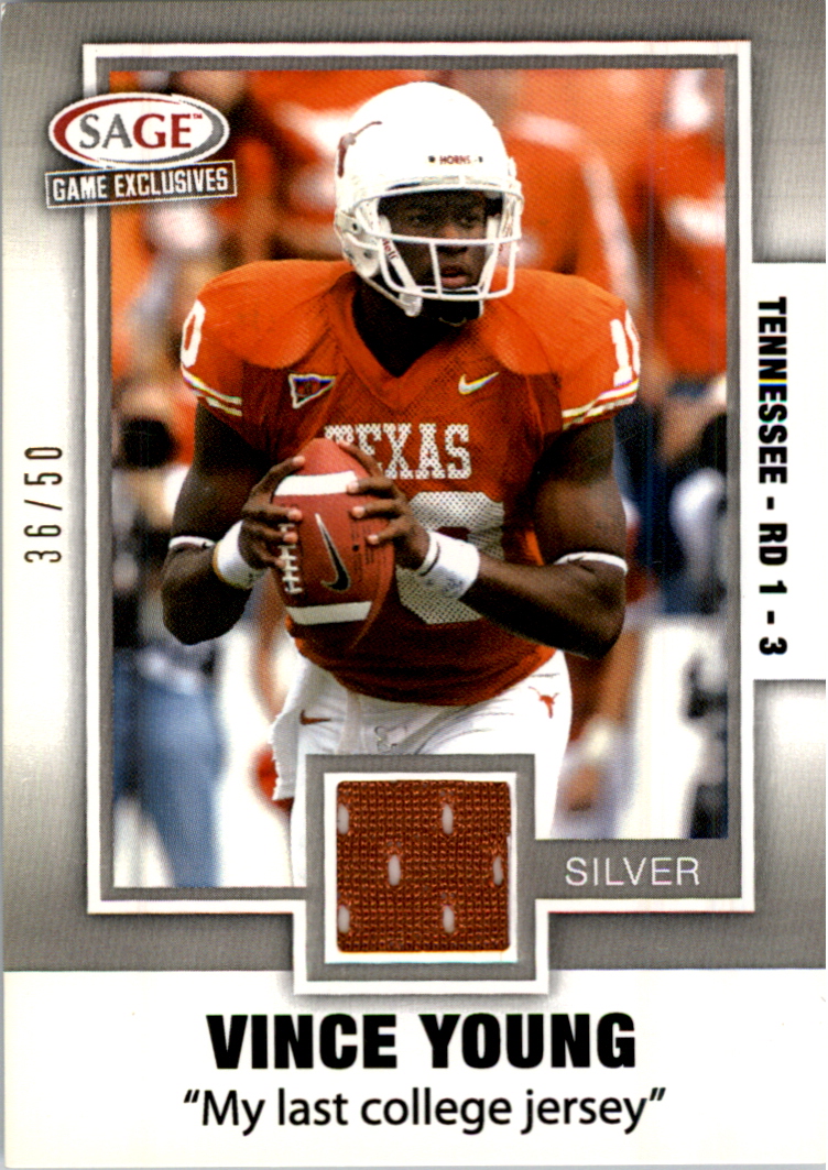 2006 SAGE Game Exclusive Vince Young Jerseys Silver #VY3 Vince Young Coll