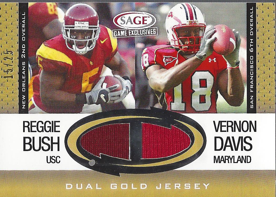 2006 SAGE Game Exclusive Oversized Jersey Combos Gold #CS4 Reggie Bush/Vernon Davis