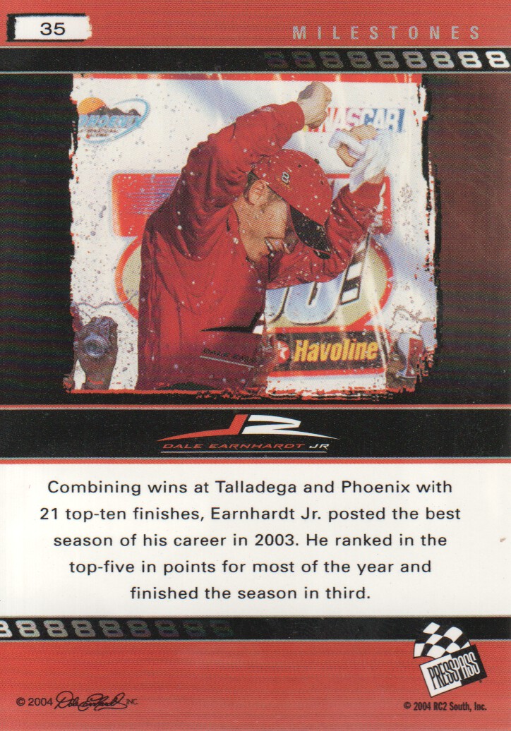 2004 Press Pass Dale Earnhardt Jr. #35 Dale Earnhardt Jr. M back image