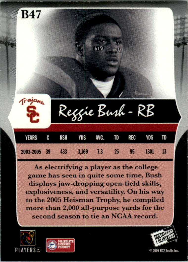 2006 Press Pass Legends Bronze #B47B Reggie Bush B&W back image