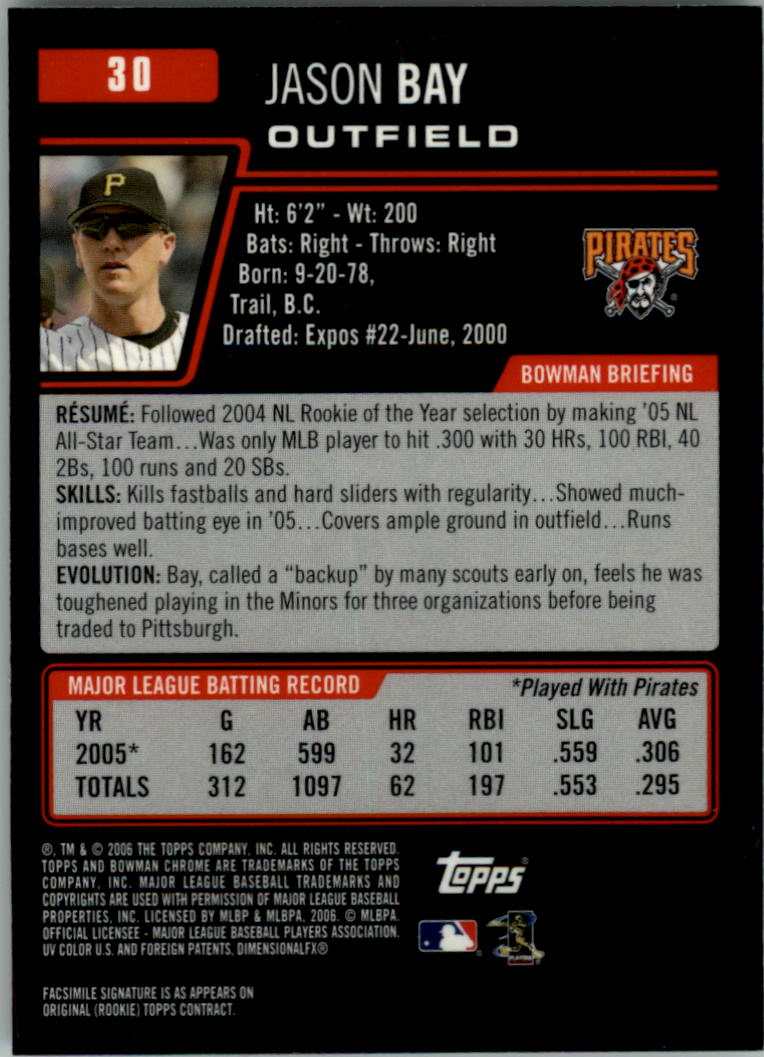 2006 Bowman Chrome Baseball Card Pick (Base) - Picture 59 of 432