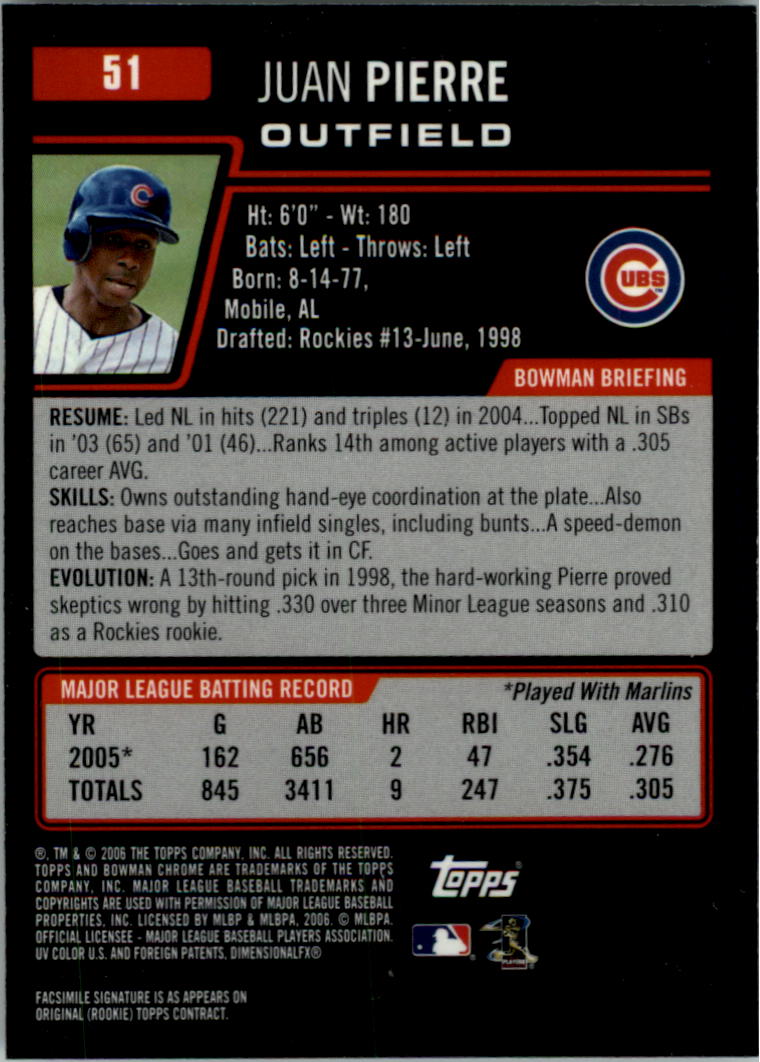 2006 Bowman Chrome Baseball Card Pick (Base) - Picture 101 of 432