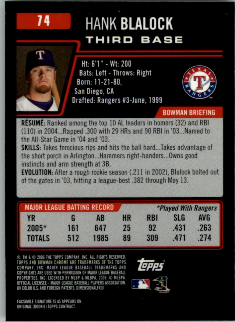 2006 Bowman Chrome Baseball Card Pick (Base) - Picture 147 of 432