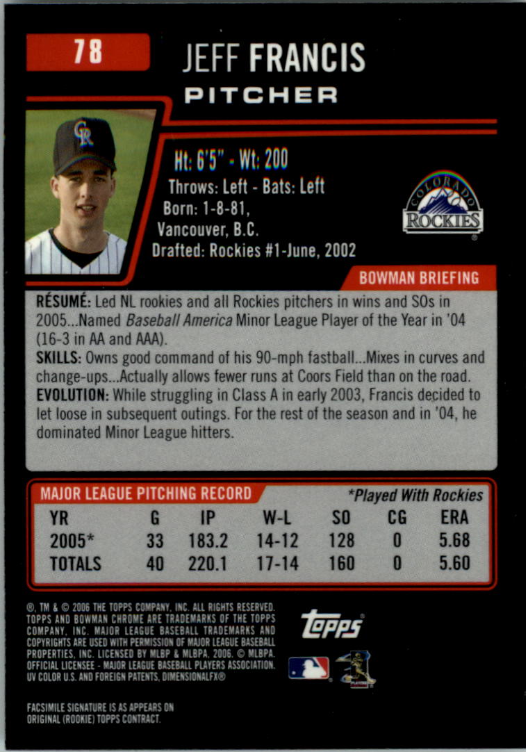 2006 Bowman Chrome Baseball Card Pick (Base) - Picture 155 of 432