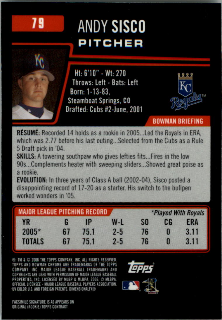 2006 Bowman Chrome Baseball Card Pick (Base) - Picture 157 of 432