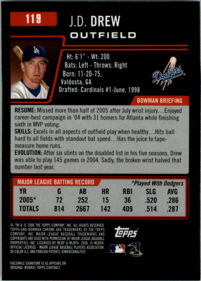 2006 Bowman Chrome Baseball Card Pick (Base) - Picture 236 of 432