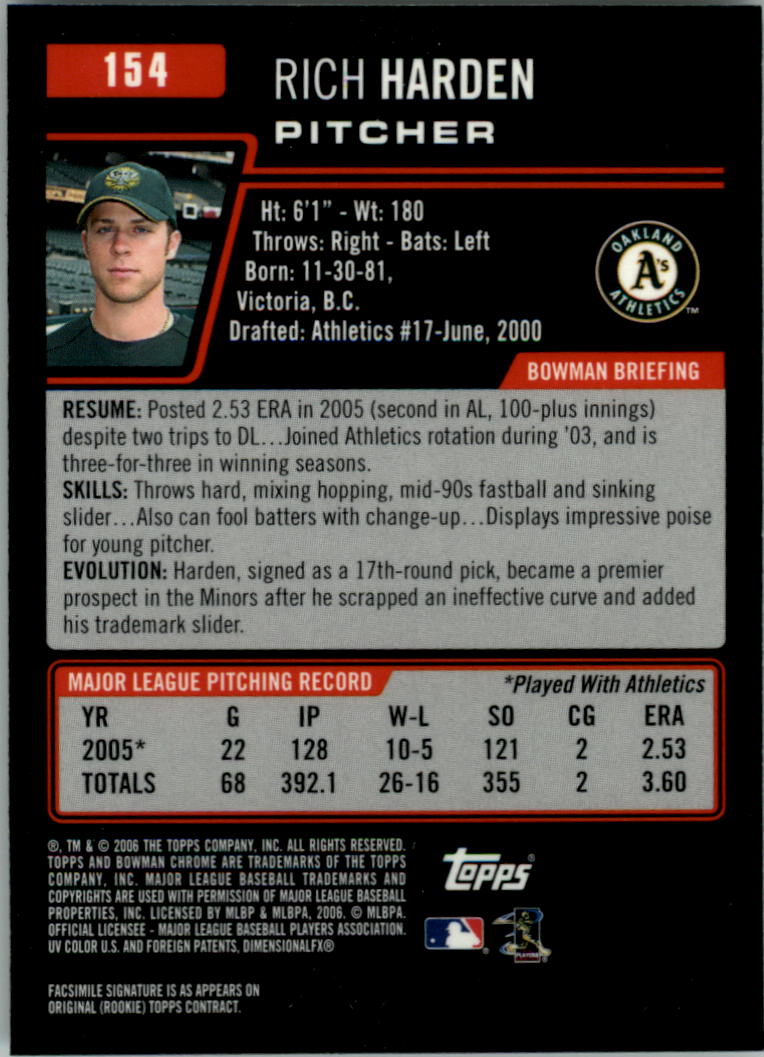 2006 Bowman Chrome Baseball Card Pick (Base) - Picture 306 of 432