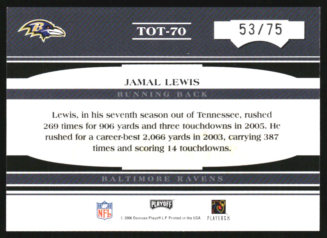 2006 Absolute Memorabilia Tools of the Trade Blue #TOT70 Jamal Lewis