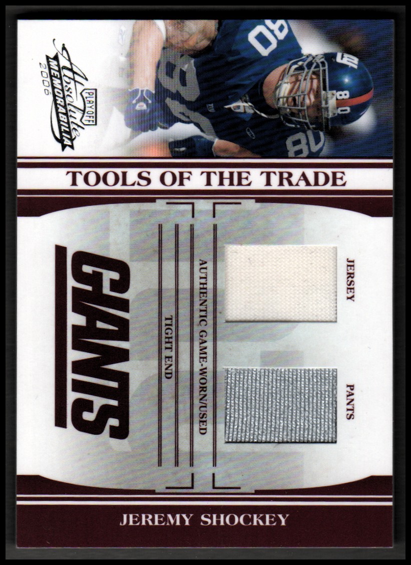 2006 Absolute Memorabilia Tools of the Trade Material Double Red #74 Jeremy Shockey/100