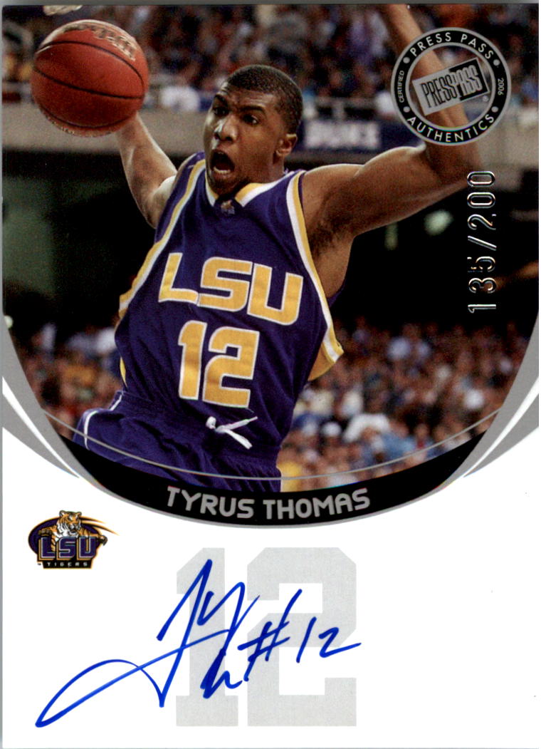 2006 Press Pass Autographs Silver #60 Tyrus Thomas Blue/39*