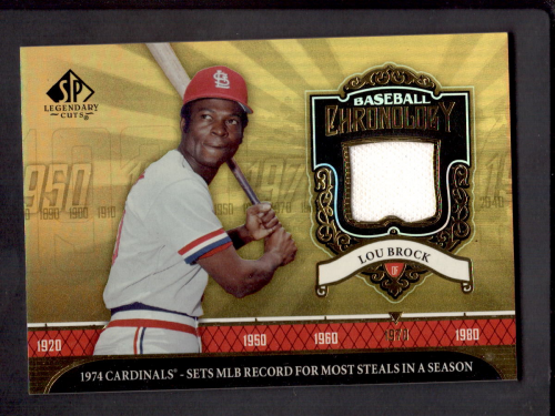2006 SP Legendary Cuts Baseball Chronology Materials #LO Lou Brock Jsy