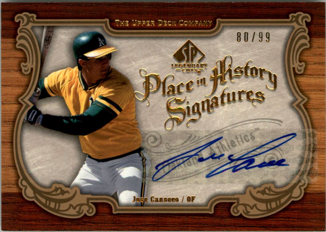 2006 SP Legendary Cuts Place in History Autographs #JC Jose Canseco/99