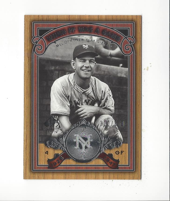 2006 SP Legendary Cuts When It Was A Game Silver #MO Mel Ott