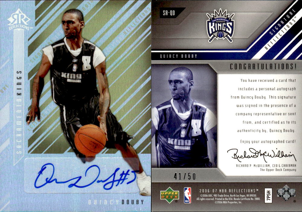 2006-07 Reflections Signature Gold #QD Quincy Douby/50