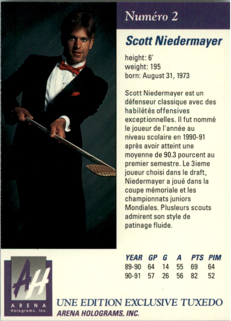 1991 Arena Draft Picks French #2 Scott Niedermayer back image