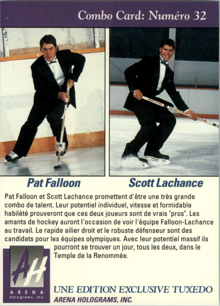 1991 Arena Draft Picks French #32 Pat Falloon/Scott Lachance back image