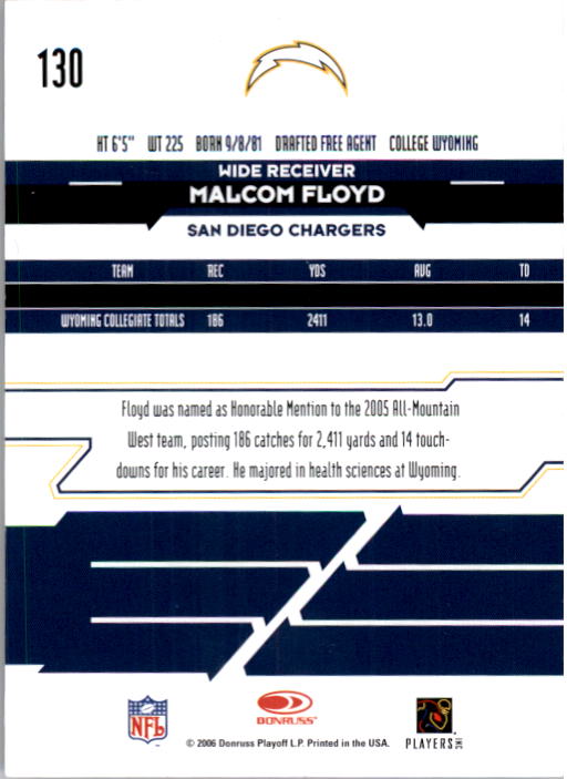 2006 Leaf Rookies and Stars Longevity Target Ruby Parallel #130 Malcom Floyd back image