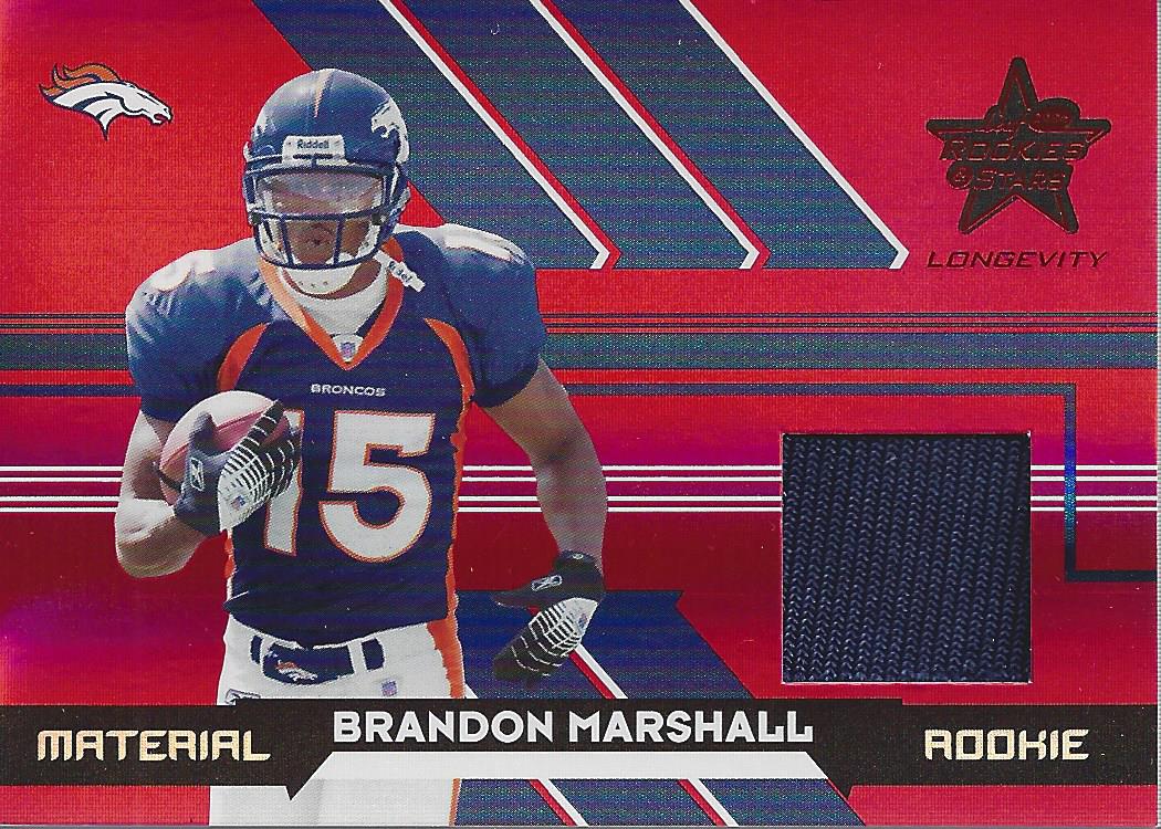 2006 Leaf Rookies and Stars Longevity Target Ruby Parallel #266 Brandon Marshall JSY