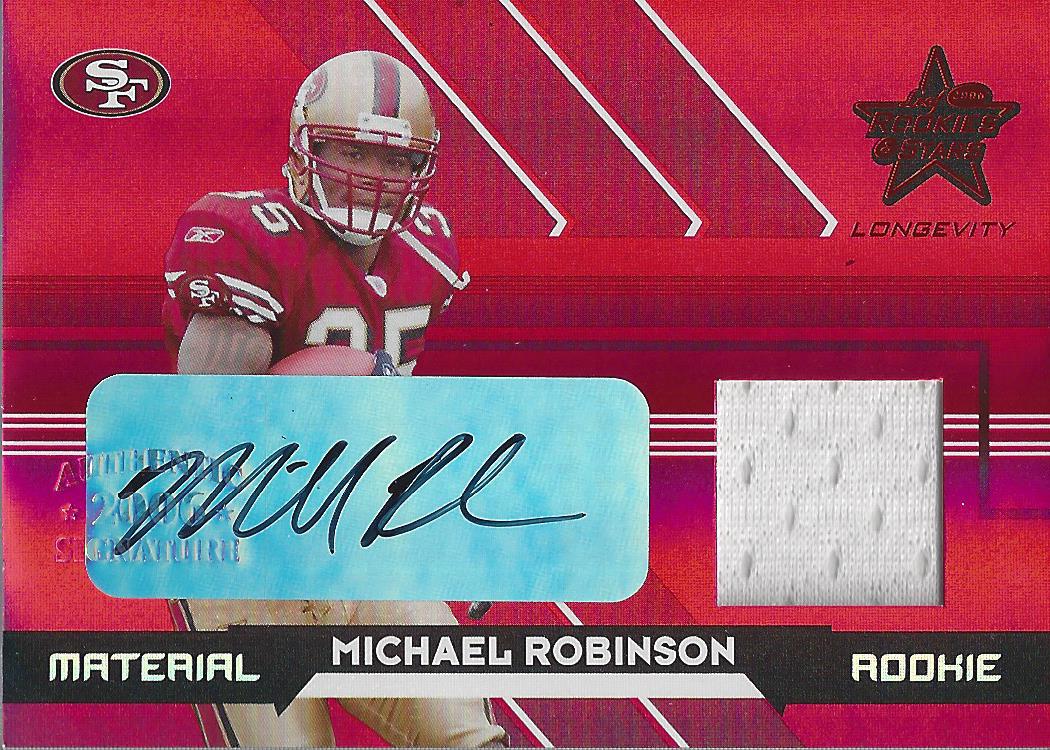 2006 Leaf Rookies and Stars Longevity Target Rookie Material Autographs Ruby #264 Michael Robinson/50