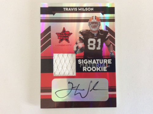 2006 Leaf Rookies and Stars Longevity Target Rookie Material Autographs Ruby #279 Travis Wilson/50