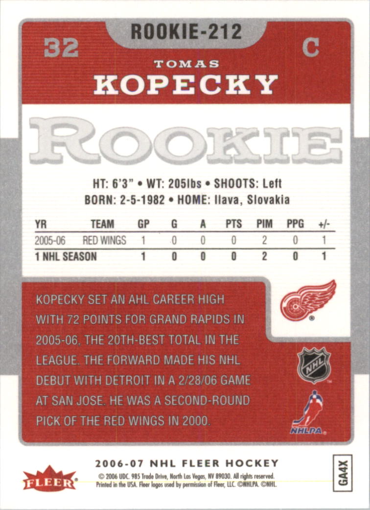 2006-07 Fleer Hockey Card Pick (Base) - Picture 422 of 456