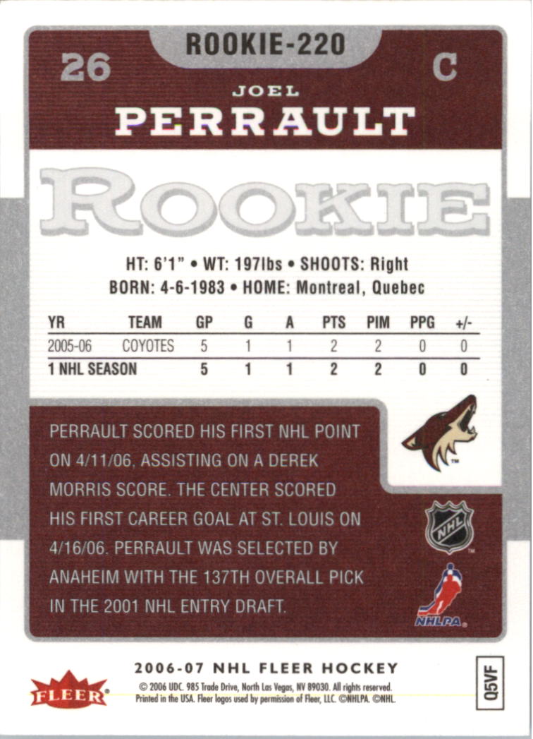 2006-07 Fleer Hockey Card Pick (Base) - Picture 437 of 456