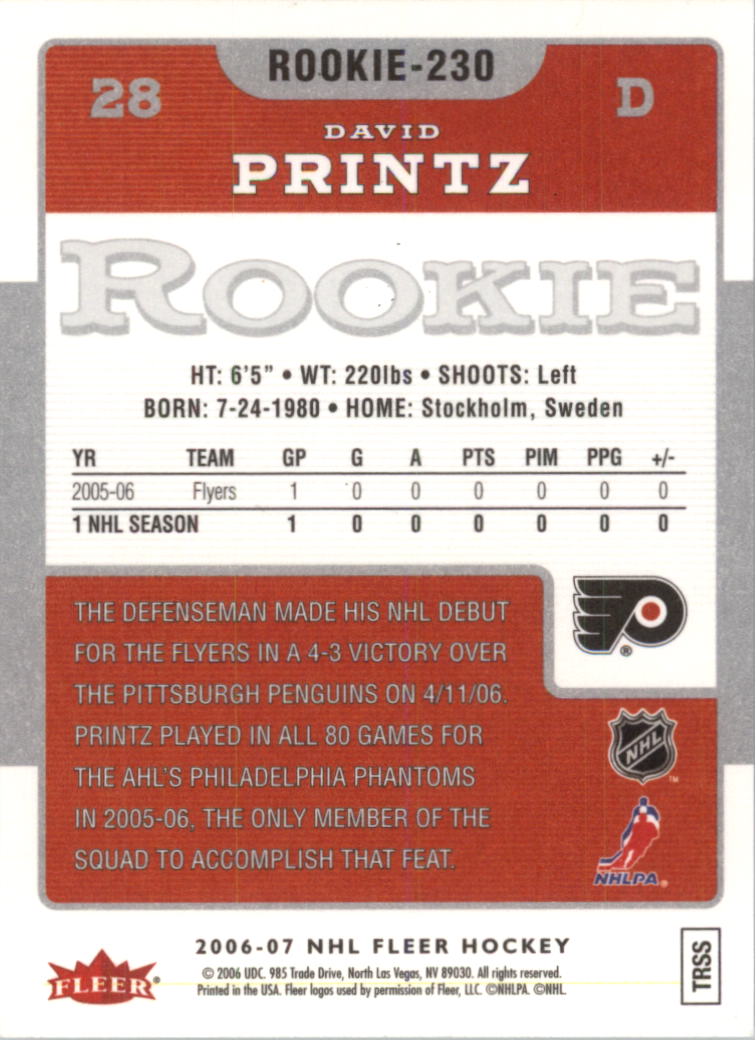 2006-07 Fleer Hockey Card Pick (Base) - Picture 456 of 456