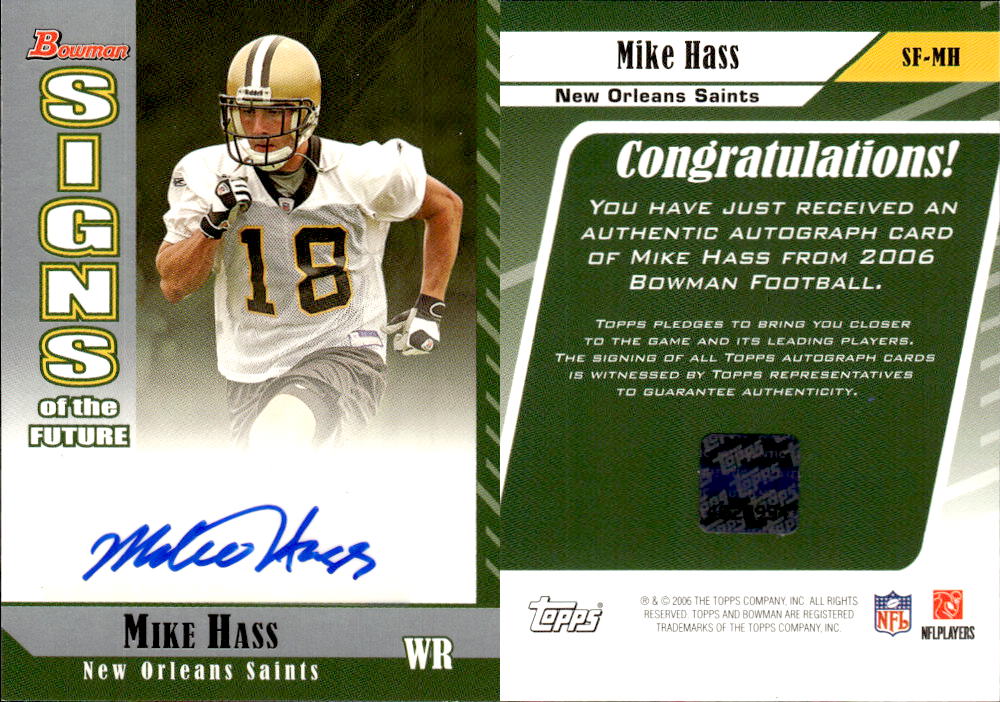 2006 Bowman Signs of the Future #SFMH Mike Hass F