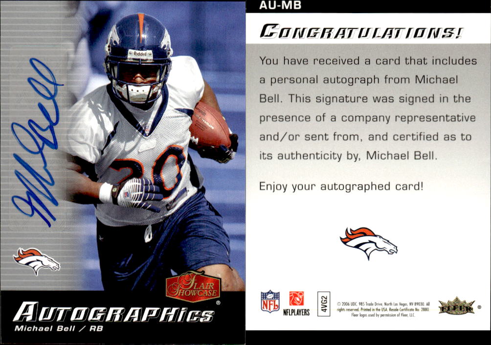 2006 Flair Showcase Autographics #AUMB Mike Bell