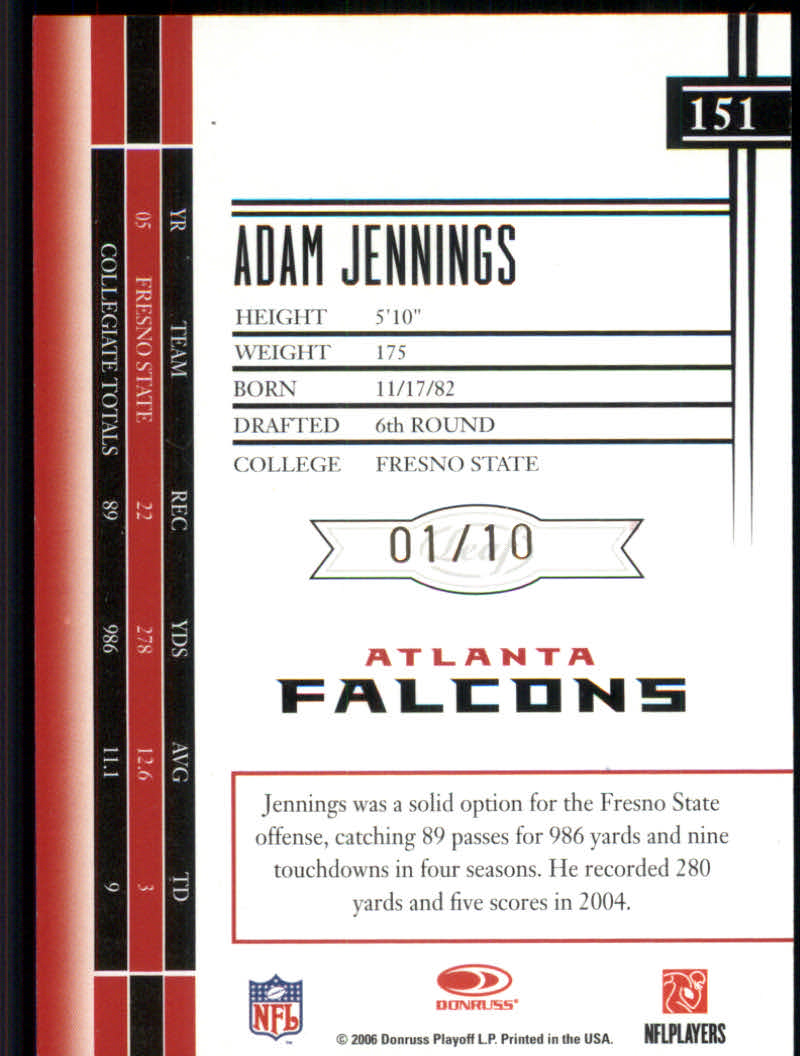 2006 Leaf Limited Football "Spotlight" Parallel Cards - Bild 7 von 7