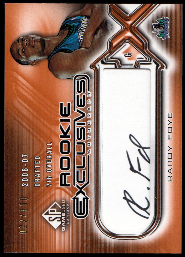 2006-07 SP Game Used Rookie Exclusive Autographs #RF Randy Foye