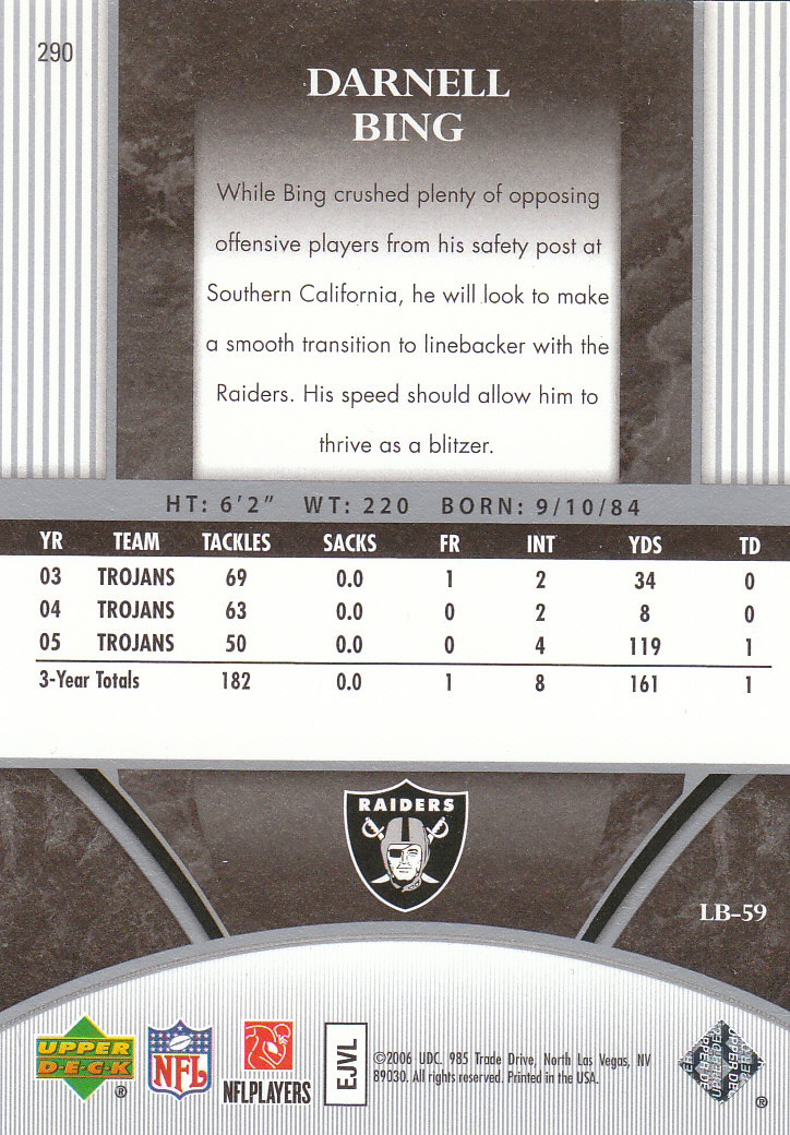 2006 Ultimate Collection (Upper Deck) Football "Main Set" Cards - Bild 39 von 43