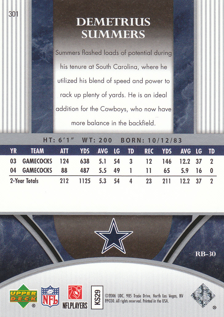 2006 Ultimate Collection (Upper Deck) Football "Main Set" Cards - Bild 41 von 43
