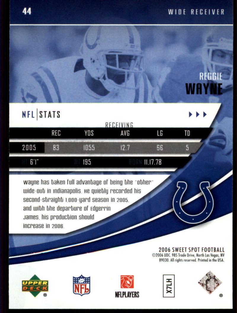 2006 Sweet Spot (Upper Deck) Football "Main Set" Cards - Picture 43 of 97