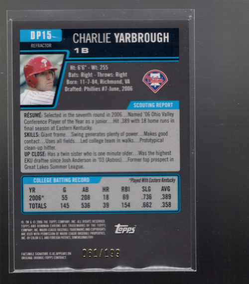 A0678- 2006 Bowman Chrome Draft BB Card #s 1-55+ -You Pick- 15+ FREE US SHIP - Picture 186 of 286