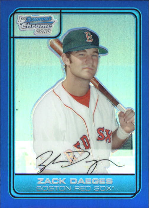 2006 Bowman Chrome Draft Draft Picks Blue Refractors #30 Zack Daeges