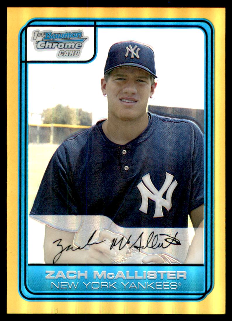 2006 Bowman Chrome Draft Draft Picks Gold Refractors #17 Zach McAllister