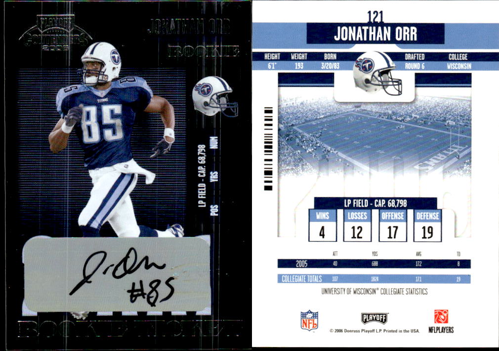 2006 Playoff Contenders #121 Jonathan Orr AU RC