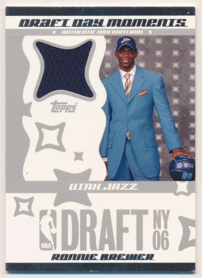 2006-07 Topps Big Game Draft Day Moments Jerseys Autographs #RB Ronnie Brewer